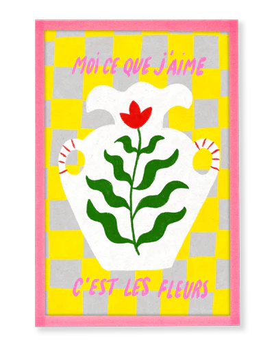 Illustration encadrée | Moi ce que j'aime c'est les fleurs – Image 3
