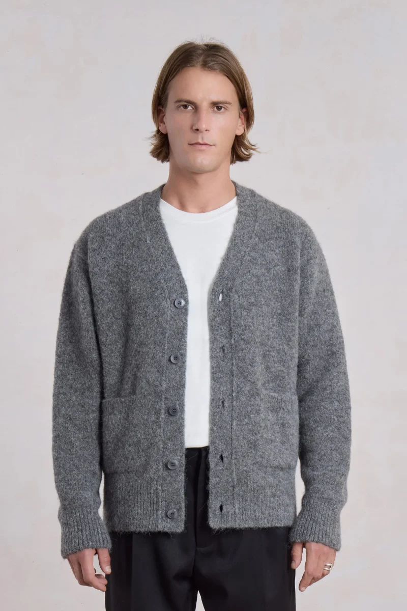 Alpaca cardigan - Gris anthracite – Image 4