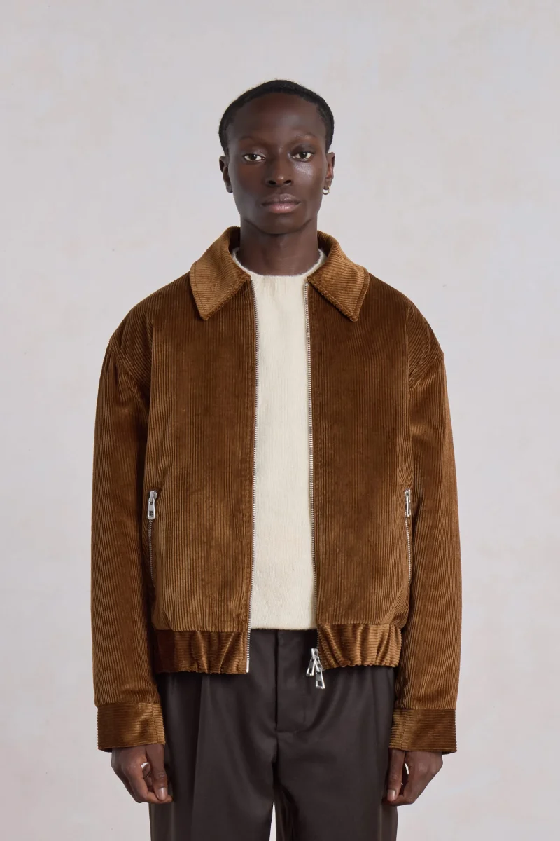 Exhibition Padded Jacket - Velours côtelé Marron – Image 4