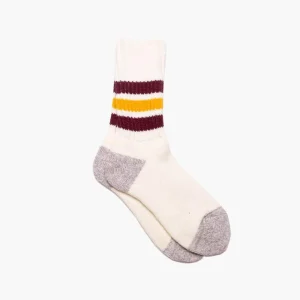 Chaussettes Crew Old School - Bordeaux/Jaune